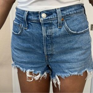 Levi's Distressed Denim Blue Shorts
